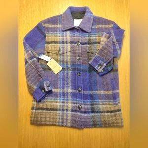 Aritzia Wilfred Free Ganna utility wool coat, size small, Purple/Tan